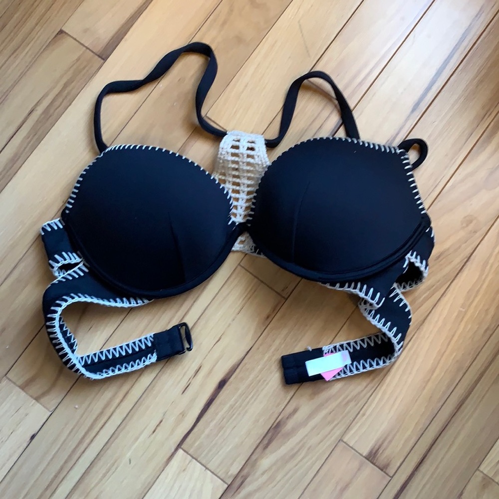 Crocheted racer back bikini top
